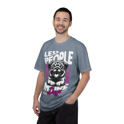FPD - Less People More Dogs T-Shirt | Cute Pug Introvert Graphic Tee | Funny Pet Lover Gift Shirt