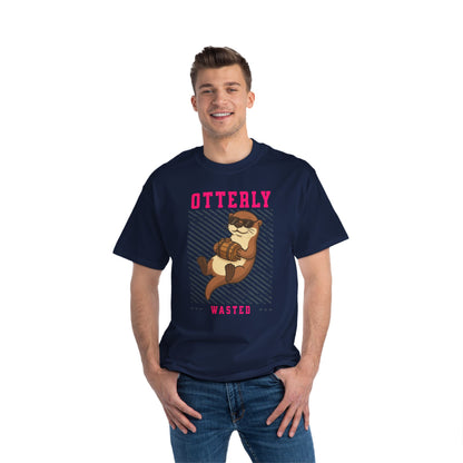 Otterly Wasted Oversized T-Shirt – Funny Animal Pun Graphic Tee | Beer Party Print