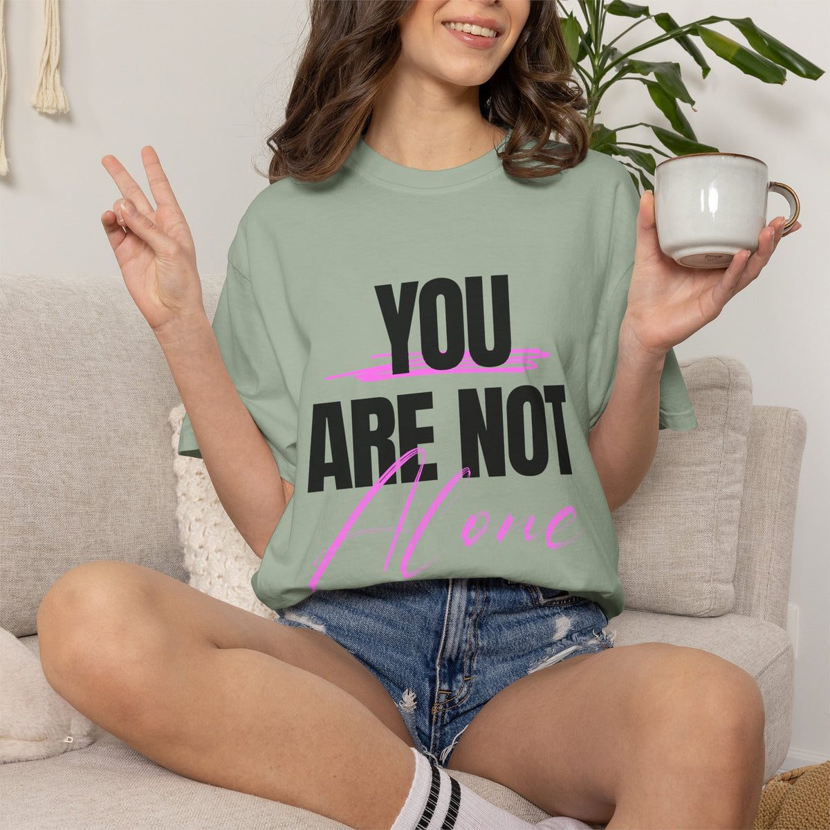 FPD - You Are Not Alone Mental Health Support Shirt | Inspirational Awareness Apparel & Overcomer Tee