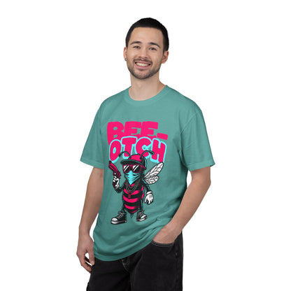 FPD - Bee-Otch Streetwear Graphic Tee – Funny Gangster Bee Unisex Heavyweight Cotton T-Shirt, Trendy Humorous Urban Apparel
