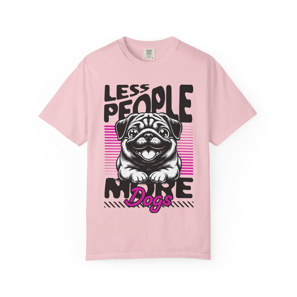 FPD - Less People More Dogs T-Shirt | Cute Pug Introvert Graphic Tee | Funny Pet Lover Gift Shirt