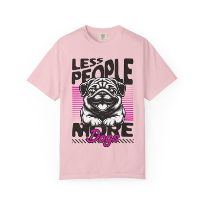 FPD - Less People More Dogs T-Shirt | Cute Pug Introvert Graphic Tee | Funny Pet Lover Gift Shirt