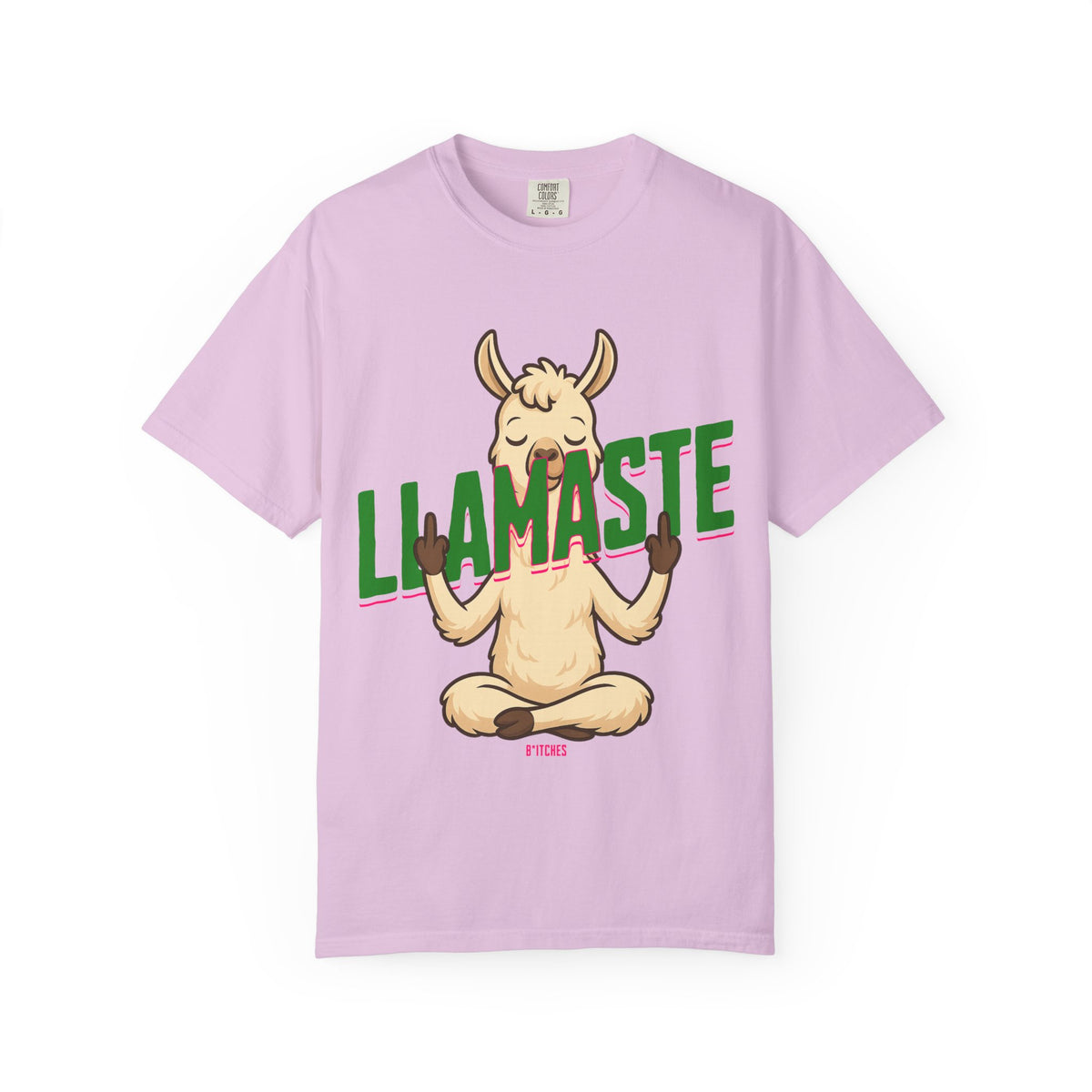 FPD - Llamaste B*itches Yoga Llama Funny Meditation Streetwear Unisex Heavyweight Cotton T-Shirt, Sarcastic Zen Animal Graphic Tee
