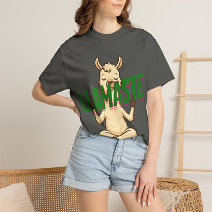 FPD - Llamaste B*itches Yoga Llama Funny Meditation Streetwear Unisex Heavyweight Cotton T-Shirt, Sarcastic Zen Animal Graphic Tee