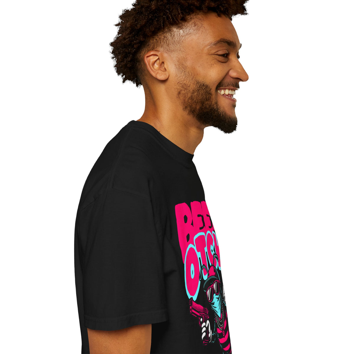 FPD - Bee-Otch Streetwear Graphic Tee – Funny Gangster Bee Unisex Heavyweight Cotton T-Shirt, Trendy Humorous Urban Apparel