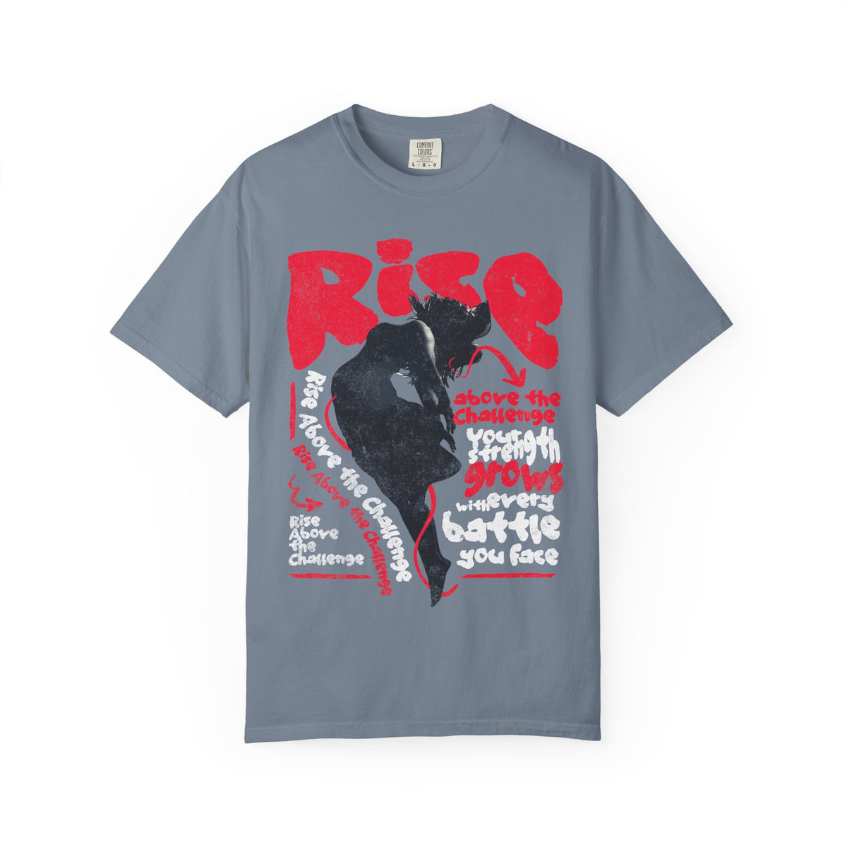 FPD - Rise Above the Challenge Grunge Tee | Mental Health Resilience & Inner Strength Apparel