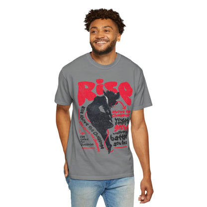 FPD - Rise Above the Challenge Grunge Tee | Mental Health Resilience & Inner Strength Apparel