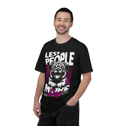 FPD - Less People More Dogs T-Shirt | Cute Pug Introvert Graphic Tee | Funny Pet Lover Gift Shirt