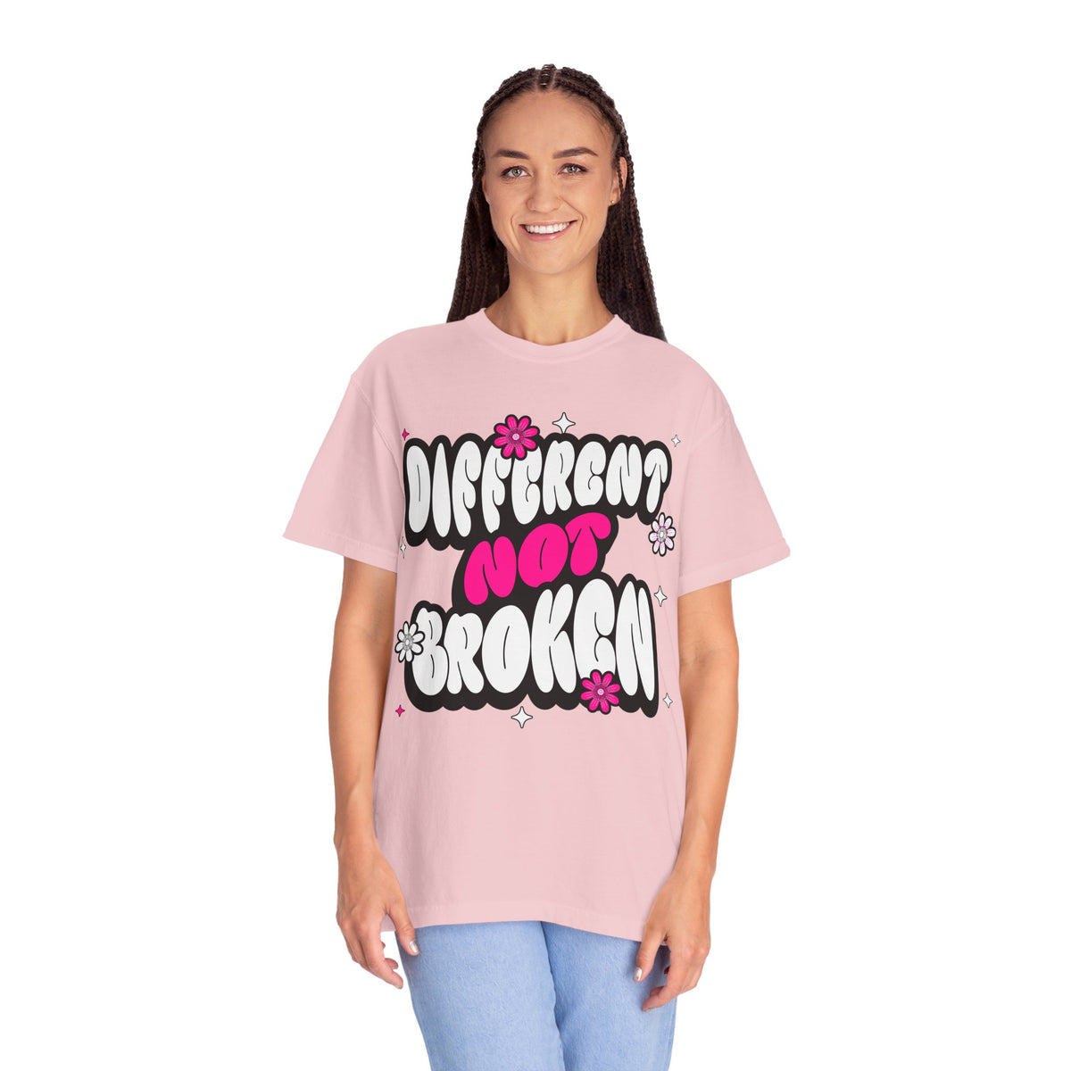 FPD - Different Not Broken Retro Groovy Shirt | Neurodiversity Acceptance & Mental Health Support Tee