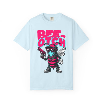 FPD - Bee-Otch Streetwear Graphic Tee – Funny Gangster Bee Unisex Heavyweight Cotton T-Shirt, Trendy Humorous Urban Apparel
