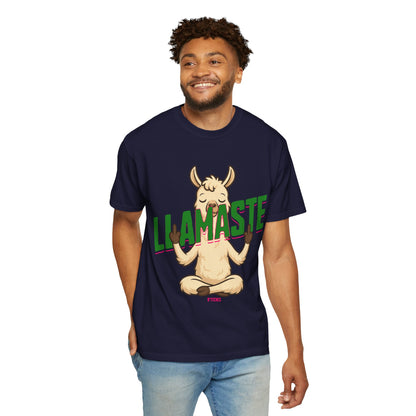 FPD - Llamaste B*itches Yoga Llama Funny Meditation Streetwear Unisex Heavyweight Cotton T-Shirt, Sarcastic Zen Animal Graphic Tee