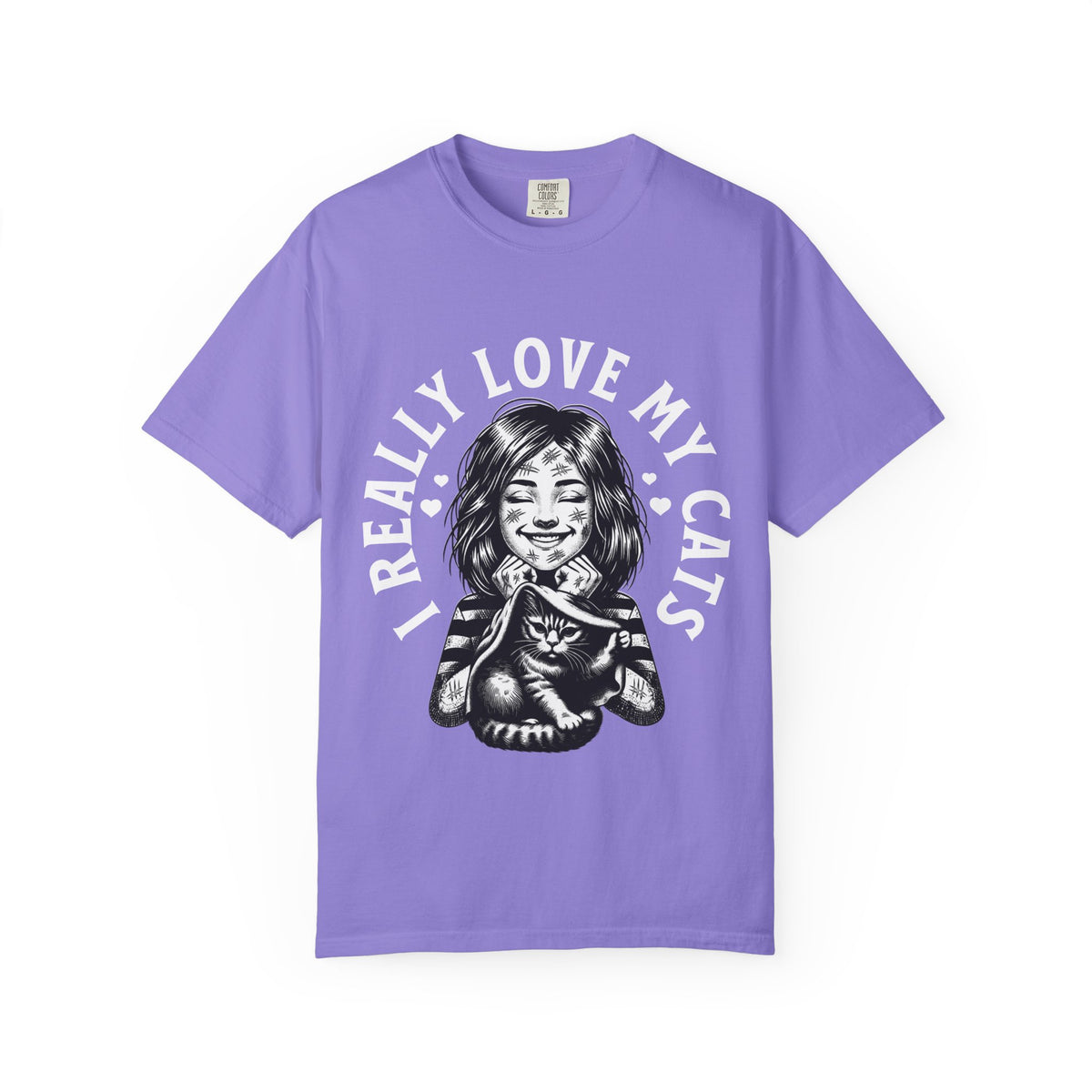 FPD - I Really Love My Cats T-Shirt | Scratched Up Cat Mom Graphic Tee | Funny Pet Lover Gift Shirt