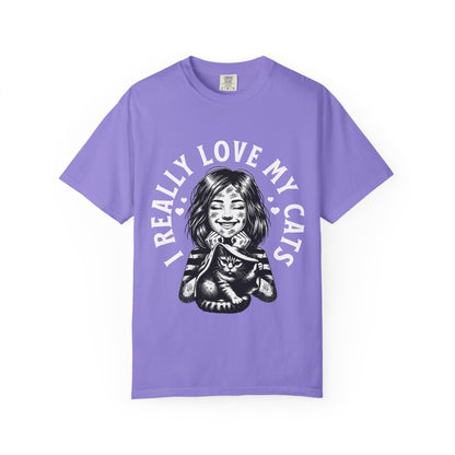 FPD - I Really Love My Cats T-Shirt | Scratched Up Cat Mom Graphic Tee | Funny Pet Lover Gift Shirt