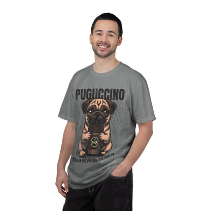 FPD - Puguccino Funny Pug Coffee T-Shirt | Indulge In Pug Passion Cute Dog Cappuccino Graphic Tee | Pet Lover Gift Shirt