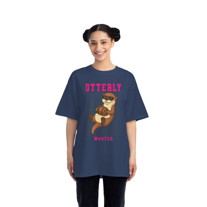 Otterly Wasted Oversized T-Shirt – Funny Animal Pun Graphic Tee | Beer Party Print