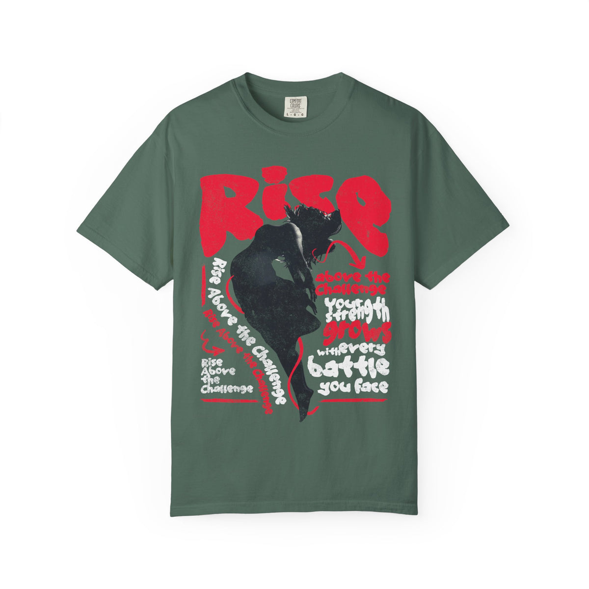 FPD - Rise Above the Challenge Grunge Tee | Mental Health Resilience & Inner Strength Apparel