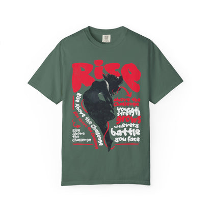 FPD - Rise Above the Challenge Grunge Tee | Mental Health Resilience & Inner Strength Apparel