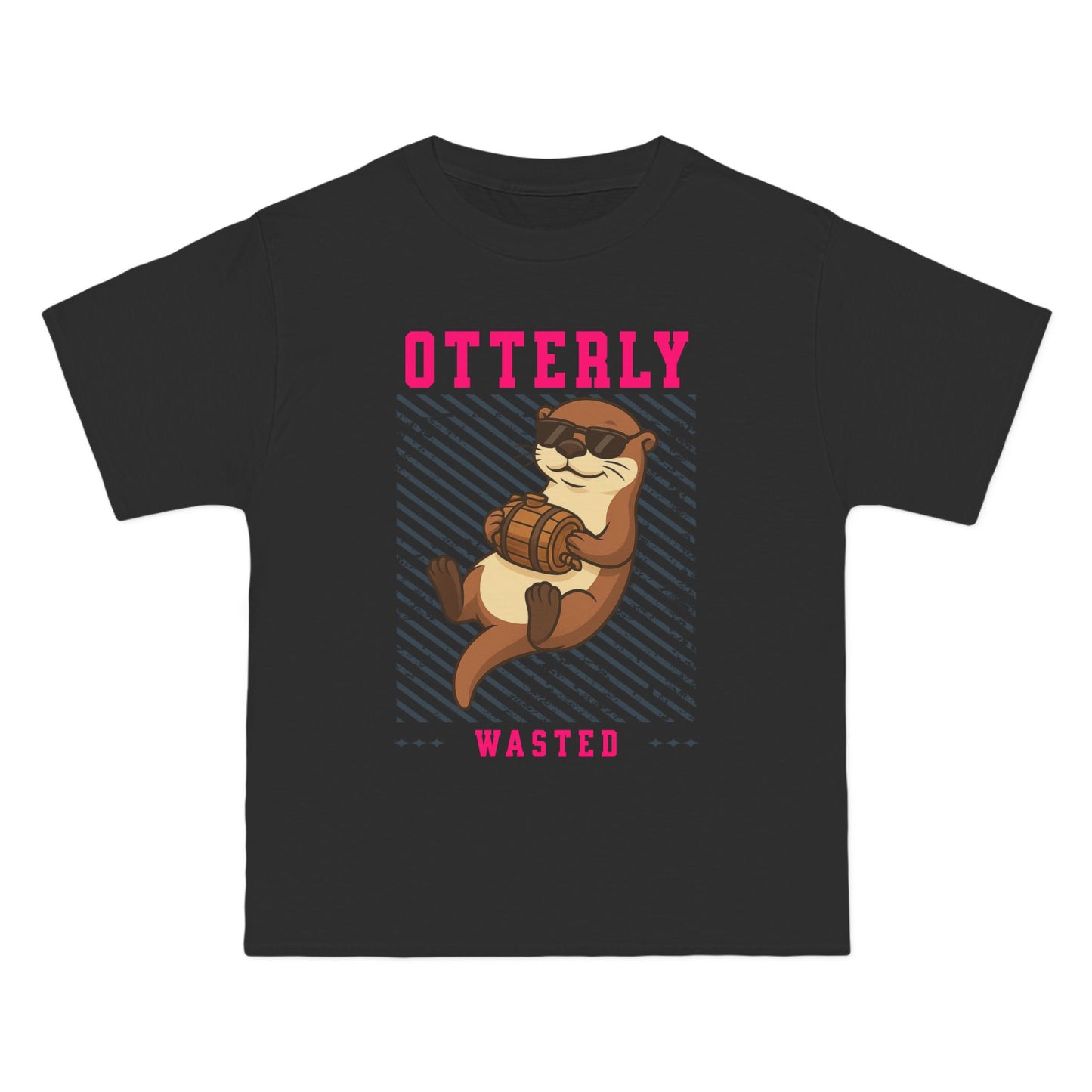 Otterly Wasted Oversized T-Shirt – Funny Animal Pun Graphic Tee | Beer Party Print