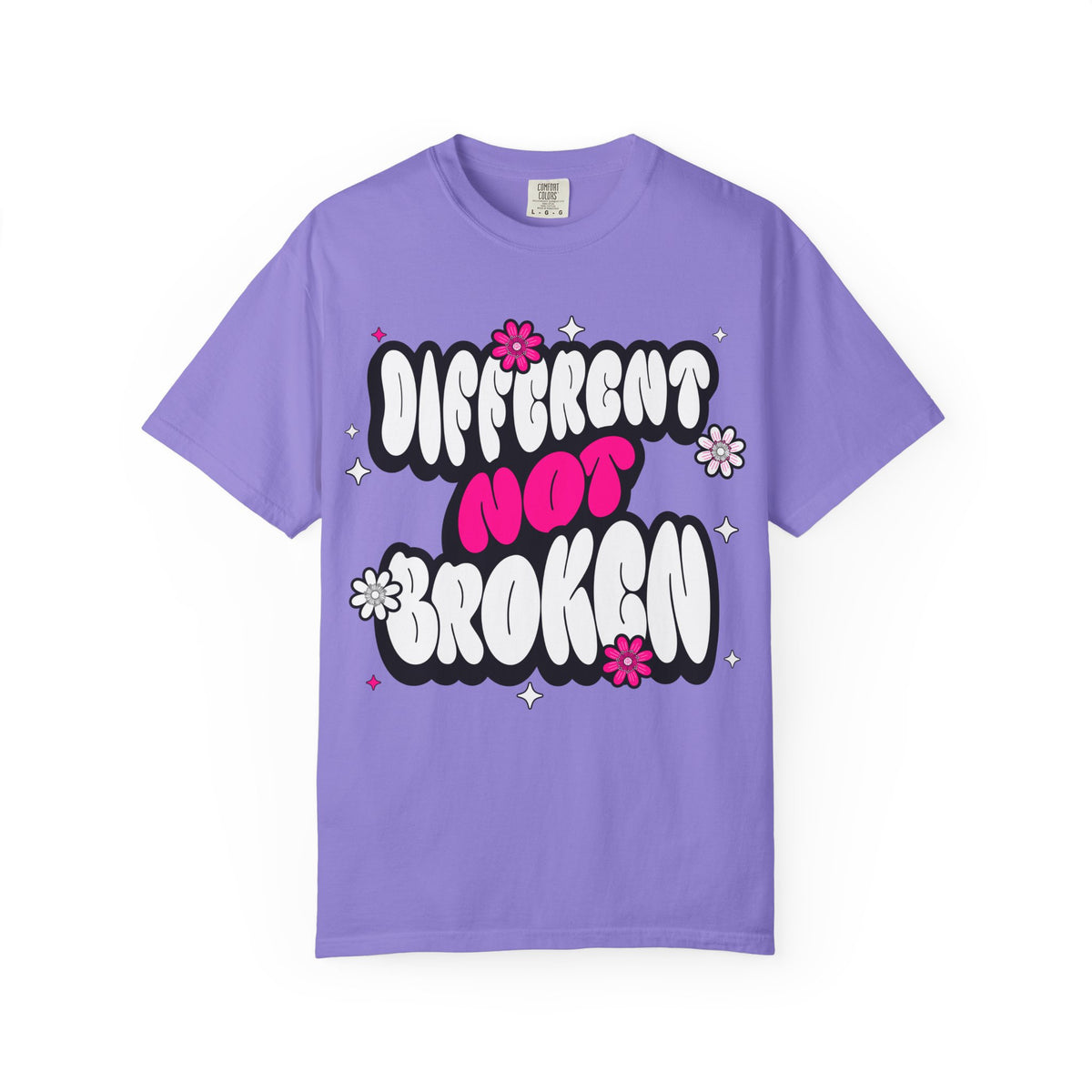 FPD - Different Not Broken Retro Groovy Shirt | Neurodiversity Acceptance & Mental Health Support Tee
