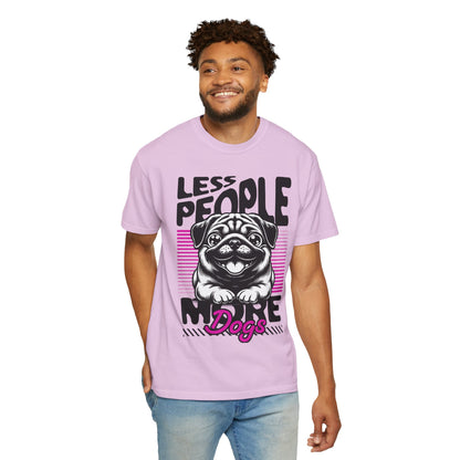 FPD - Less People More Dogs T-Shirt | Cute Pug Introvert Graphic Tee | Funny Pet Lover Gift Shirt