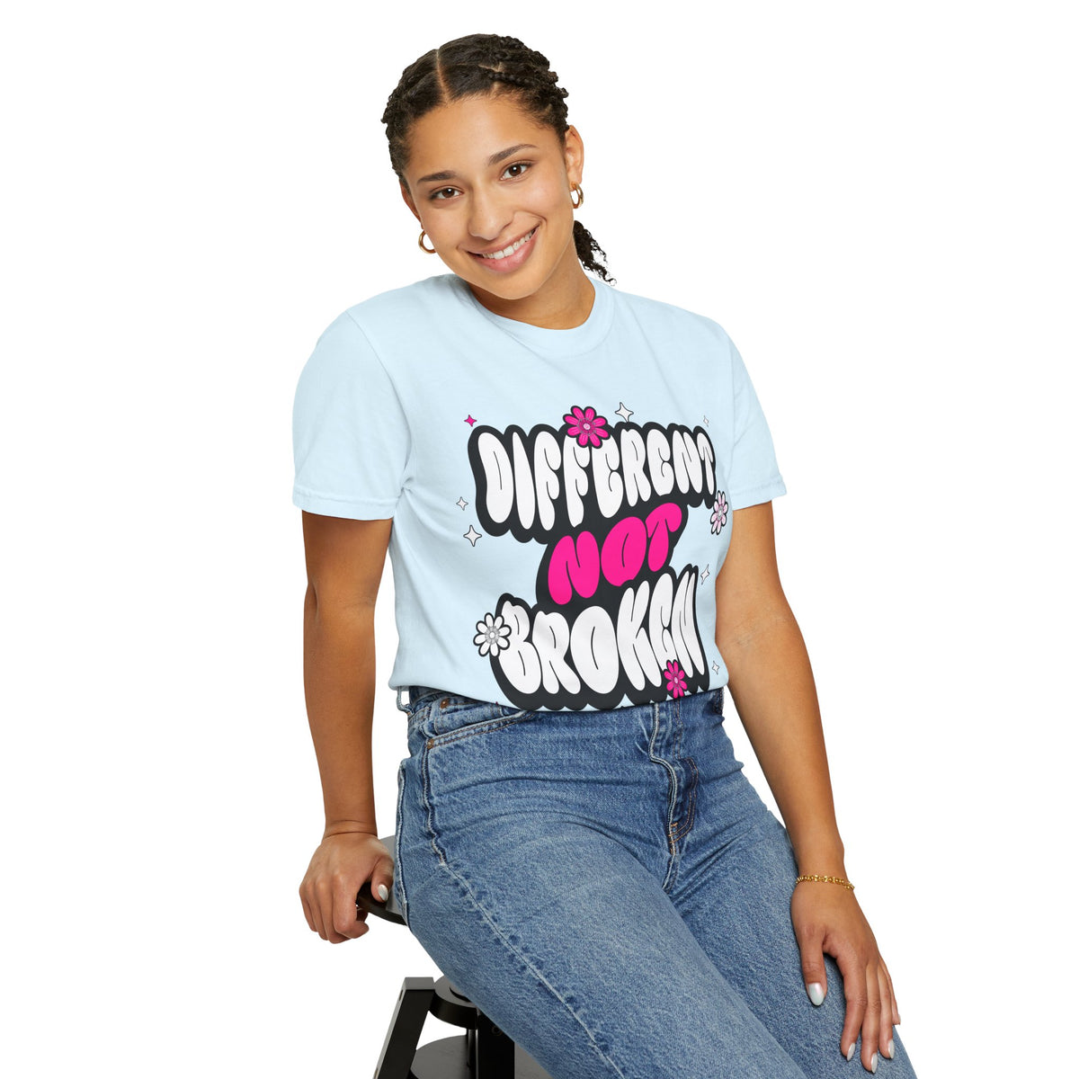 FPD - Different Not Broken Retro Groovy Shirt | Neurodiversity Acceptance & Mental Health Support Tee
