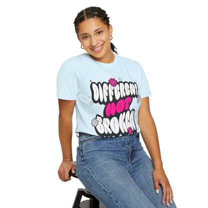 FPD - Different Not Broken Retro Groovy Shirt | Neurodiversity Acceptance & Mental Health Support Tee