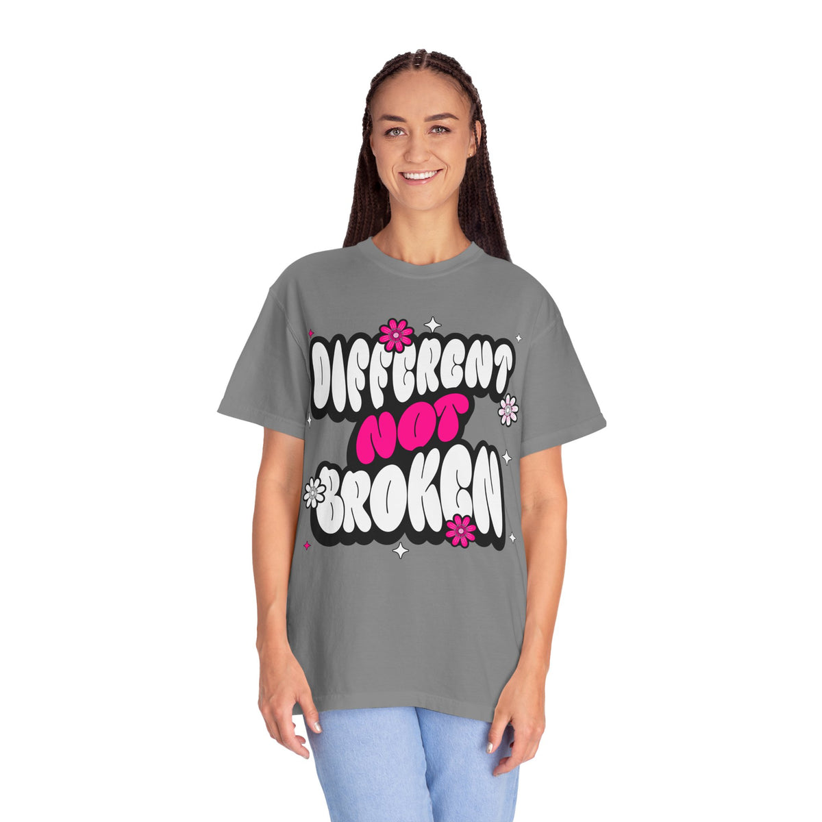 FPD - Different Not Broken Retro Groovy Shirt | Neurodiversity Acceptance & Mental Health Support Tee