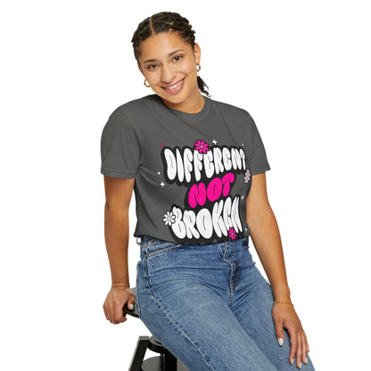 FPD - Different Not Broken Retro Groovy Shirt | Neurodiversity Acceptance & Mental Health Support Tee
