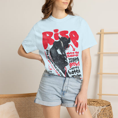 FPD - Rise Above the Challenge Grunge Tee | Mental Health Resilience & Inner Strength Apparel