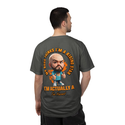 Corporate Damage™ - BPD - Funny Office Humor T-Shirt | My Boss Thinks I'm A Rising Star I'm Actually A Fire Hazard Graphic Tee | Sarcastic Workplace Joke Shirt