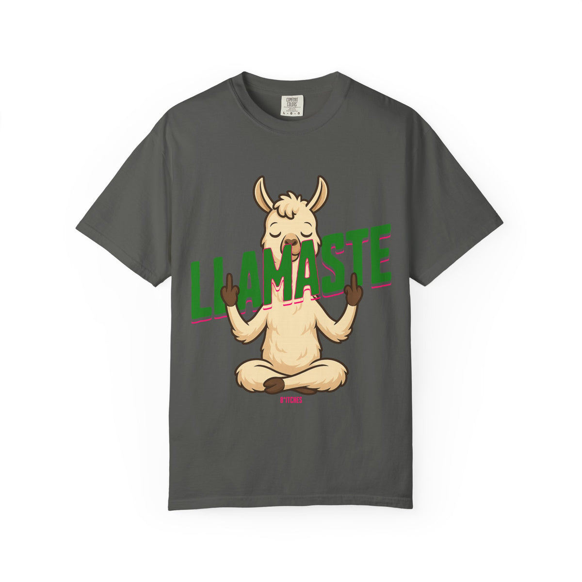 FPD - Llamaste B*itches Yoga Llama Funny Meditation Streetwear Unisex Heavyweight Cotton T-Shirt, Sarcastic Zen Animal Graphic Tee