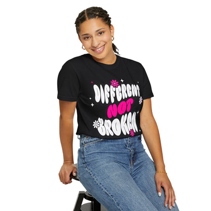 FPD - Different Not Broken Retro Groovy Shirt | Neurodiversity Acceptance & Mental Health Support Tee