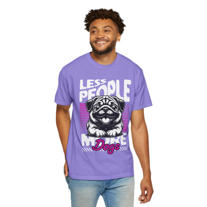 FPD - Less People More Dogs T-Shirt | Cute Pug Introvert Graphic Tee | Funny Pet Lover Gift Shirt