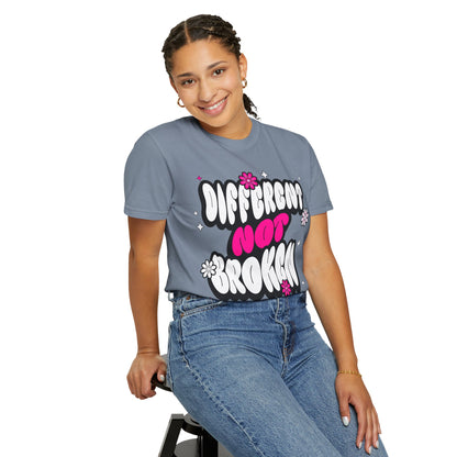 FPD - Different Not Broken Retro Groovy Shirt | Neurodiversity Acceptance & Mental Health Support Tee