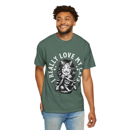 FPD - I Really Love My Cats T-Shirt | Scratched Up Cat Mom Graphic Tee | Funny Pet Lover Gift Shirt