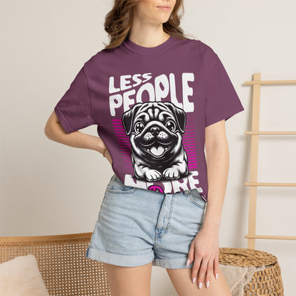 FPD - Less People More Dogs T-Shirt | Cute Pug Introvert Graphic Tee | Funny Pet Lover Gift Shirt