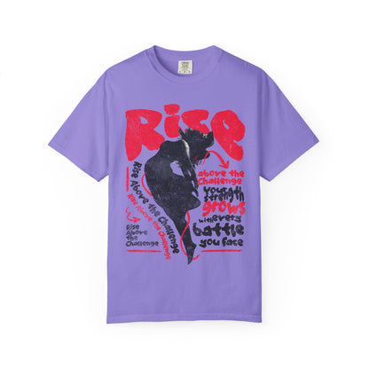 FPD - Rise Above the Challenge Grunge Tee | Mental Health Resilience & Inner Strength Apparel