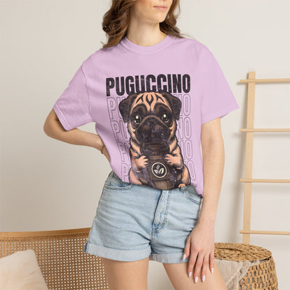 FPD - Puguccino Funny Pug Coffee T-Shirt | Indulge In Pug Passion Cute Dog Cappuccino Graphic Tee | Pet Lover Gift Shirt