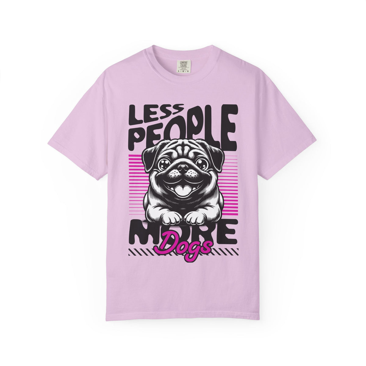 FPD - Less People More Dogs T-Shirt | Cute Pug Introvert Graphic Tee | Funny Pet Lover Gift Shirt
