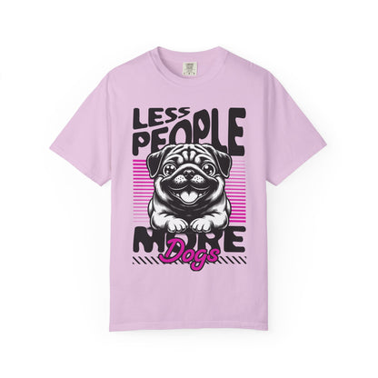 FPD - Less People More Dogs T-Shirt | Cute Pug Introvert Graphic Tee | Funny Pet Lover Gift Shirt