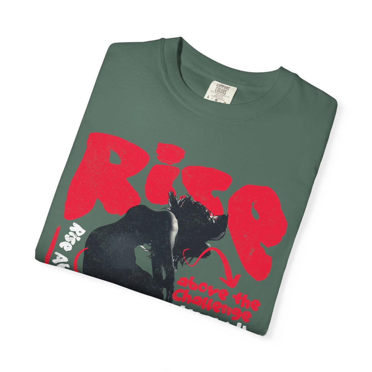 FPD - Rise Above the Challenge Grunge Tee | Mental Health Resilience & Inner Strength Apparel