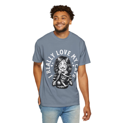 FPD - I Really Love My Cats T-Shirt | Scratched Up Cat Mom Graphic Tee | Funny Pet Lover Gift Shirt