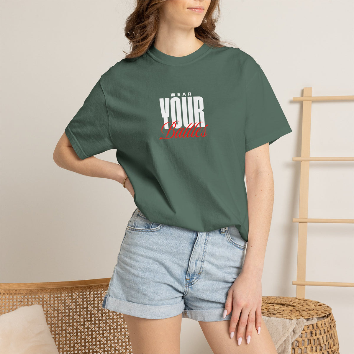 FPD - Wear Your Battles T-Shirt | Inspirational Motivational Typography Graphic Tee | Bold Statement Apparel