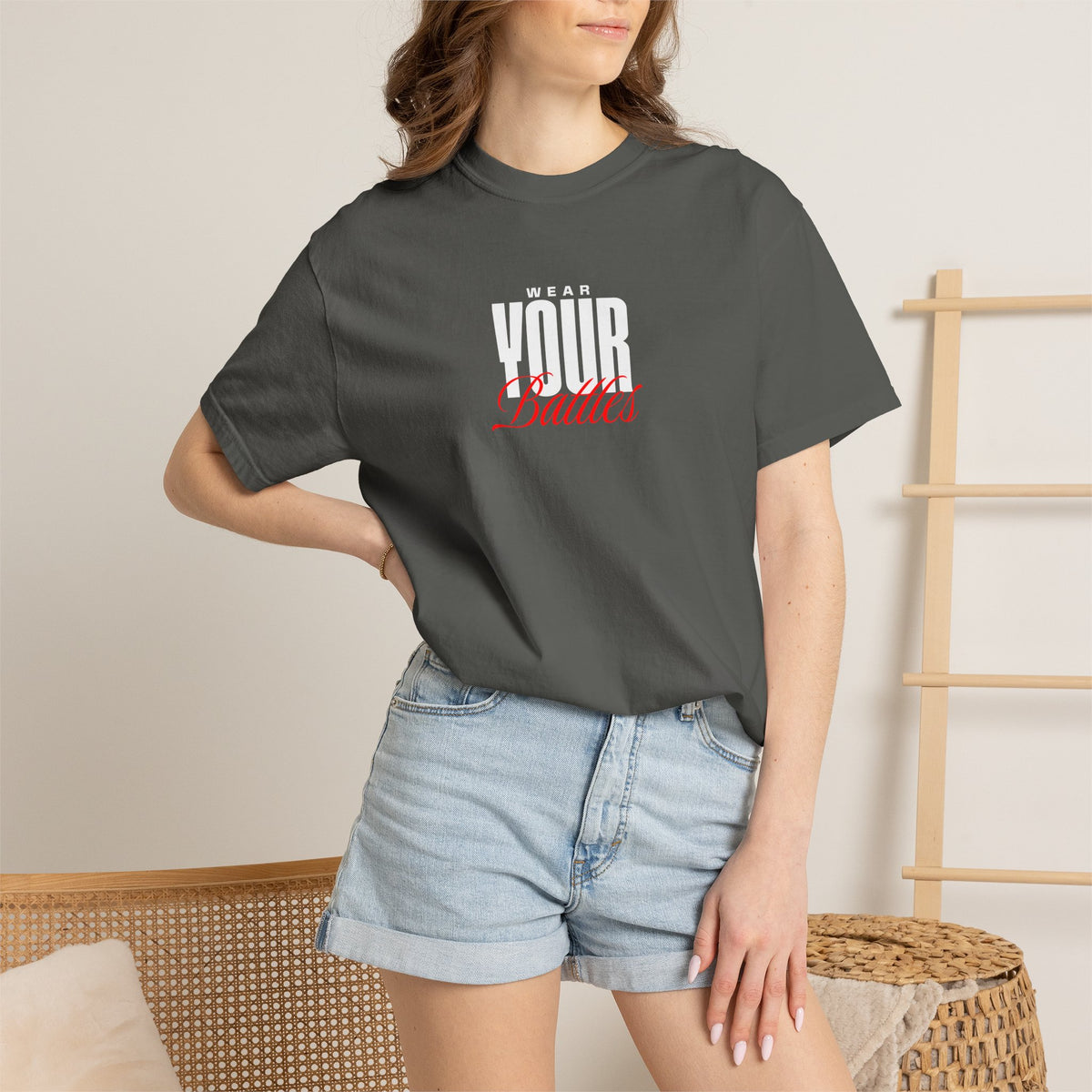 FPD - Wear Your Battles T-Shirt | Inspirational Motivational Typography Graphic Tee | Bold Statement Apparel