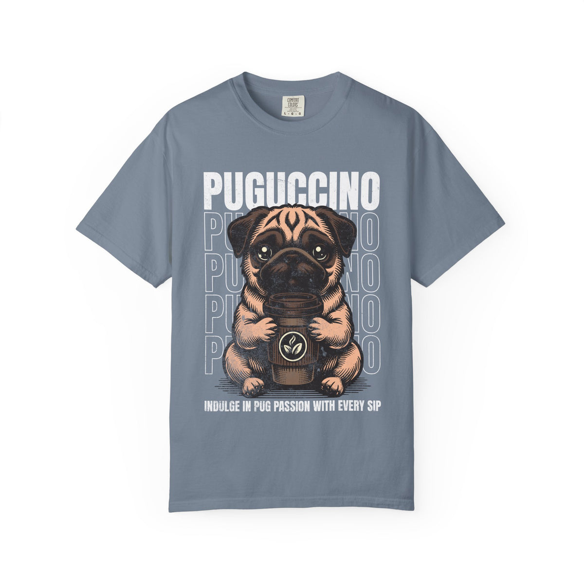 FPD - Puguccino Funny Pug Coffee T-Shirt | Indulge In Pug Passion Cute Dog Cappuccino Graphic Tee | Pet Lover Gift Shirt