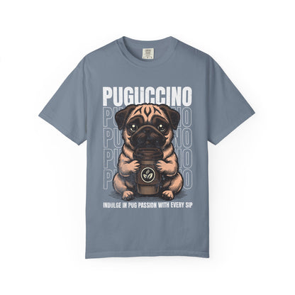 FPD - Puguccino Funny Pug Coffee T-Shirt | Indulge In Pug Passion Cute Dog Cappuccino Graphic Tee | Pet Lover Gift Shirt