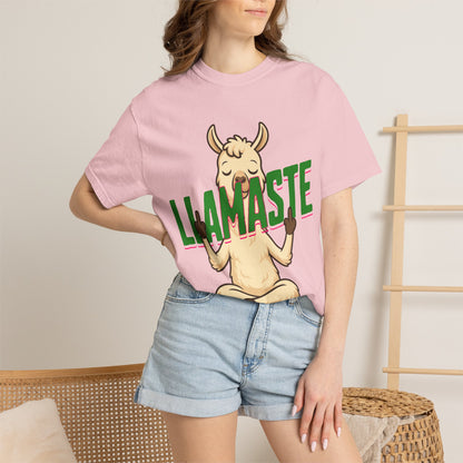 FPD - Llamaste B*itches Yoga Llama Funny Meditation Streetwear Unisex Heavyweight Cotton T-Shirt, Sarcastic Zen Animal Graphic Tee