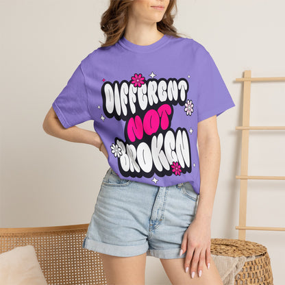 FPD - Different Not Broken Retro Groovy Shirt | Neurodiversity Acceptance & Mental Health Support Tee