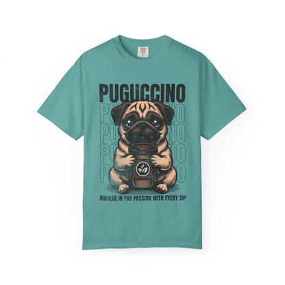 FPD - Puguccino Funny Pug Coffee T-Shirt | Indulge In Pug Passion Cute Dog Cappuccino Graphic Tee | Pet Lover Gift Shirt