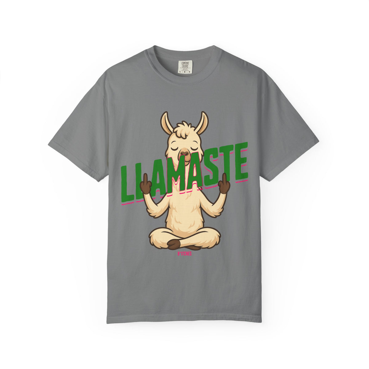 FPD - Llamaste B*itches Yoga Llama Funny Meditation Streetwear Unisex Heavyweight Cotton T-Shirt, Sarcastic Zen Animal Graphic Tee